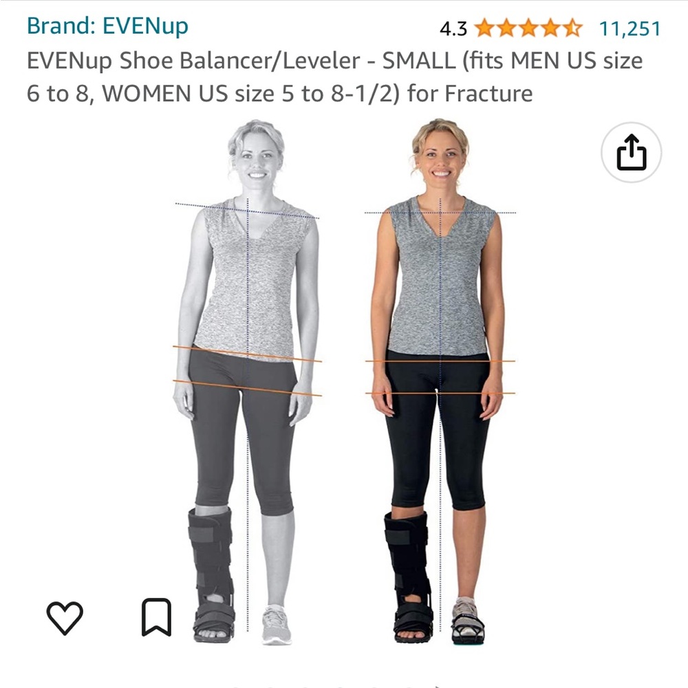 EVENup Shoe Balancer/Leveler - SMALL (fits MEN US 6 to 8, WOMEN US 5 to 8-1/2